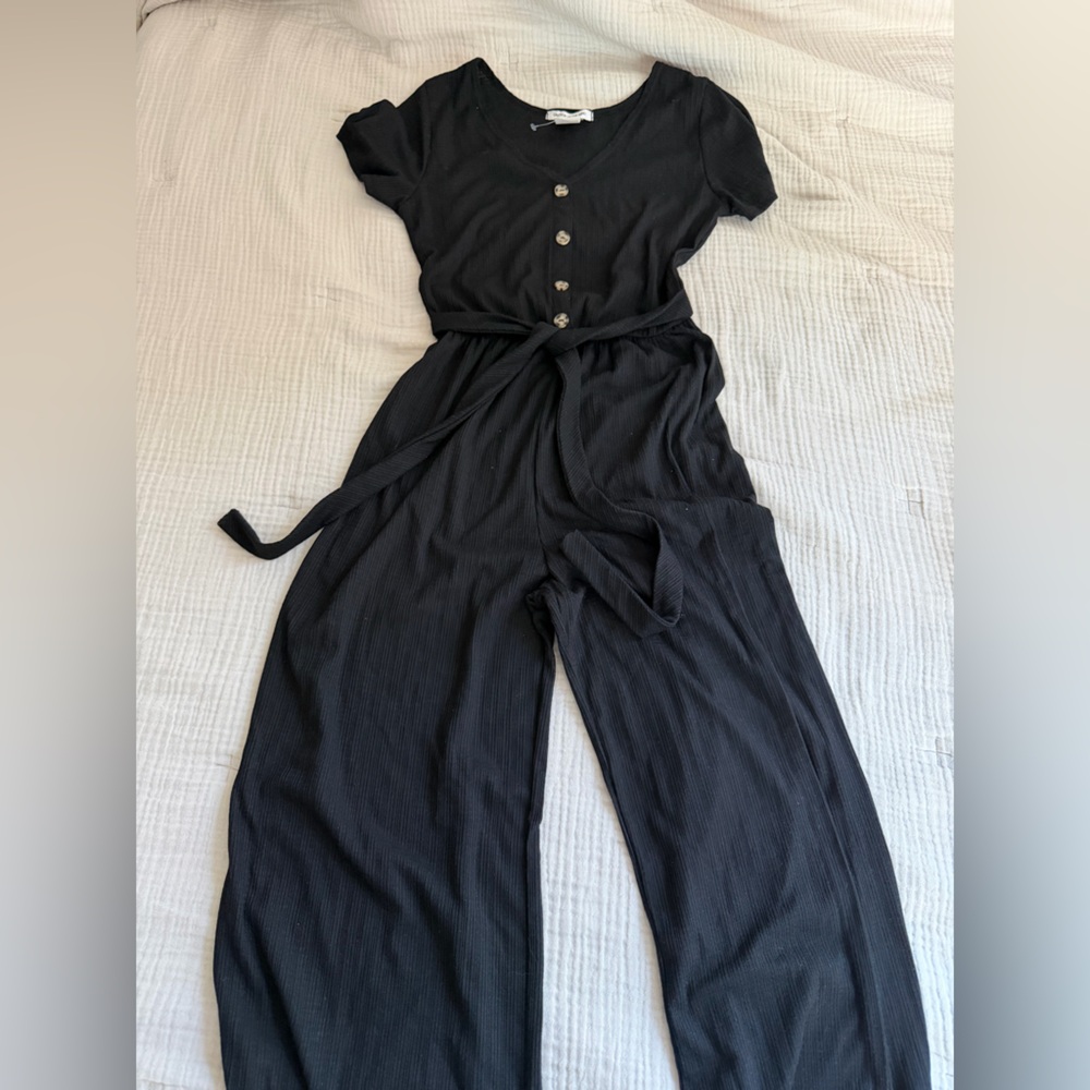 Wide Leg Jumpsuit with Tie